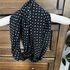 J. Jill Black Scarf with White Square Pattern